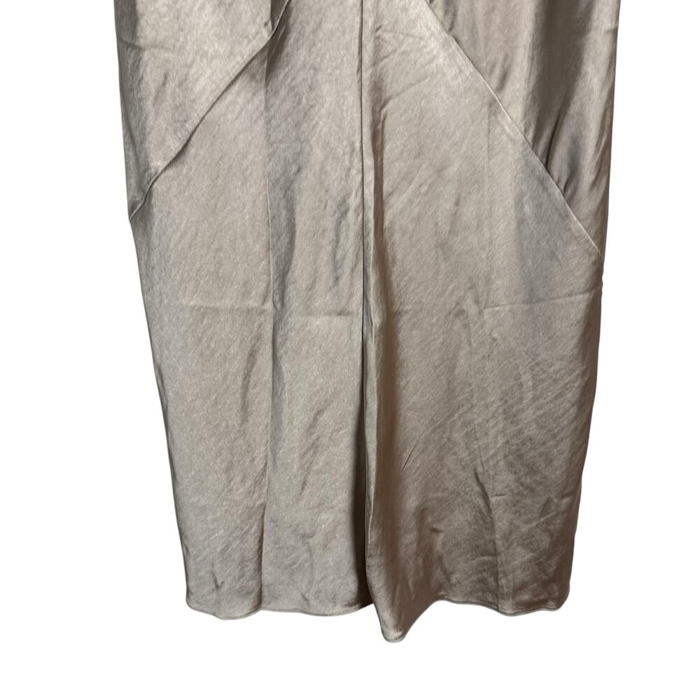 Line & Dot Dolly Oyster Satin Sleeveless V-Neck Slip Midi Dress Size Small - Picture 5 of 12